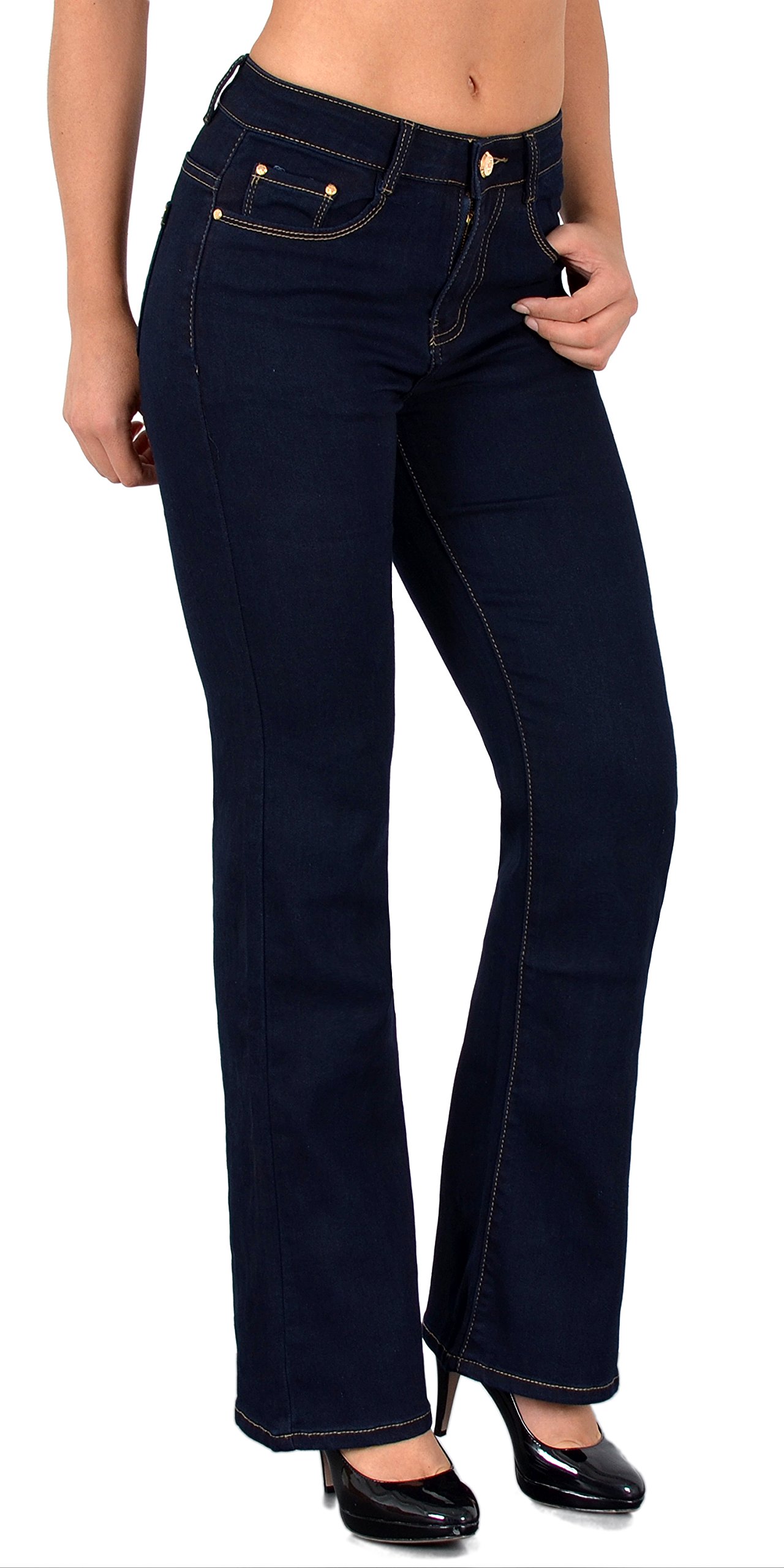 ESRA Bootcut Jeans Women's High Waist Wide Leg Jeans Women's Stretch