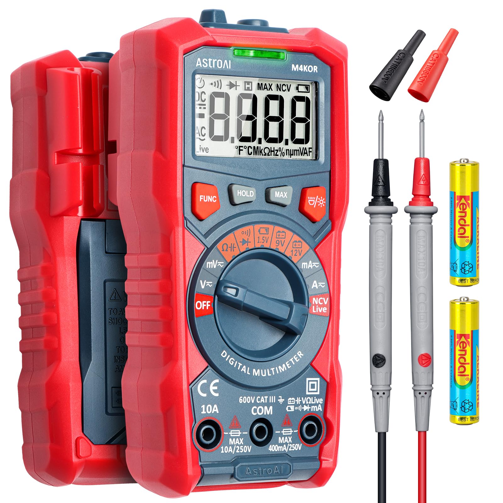 AstroAI Digital Multimeter, TRMS 4000 Counts, Auto-Ranging, Battery Test | 1.5V/
