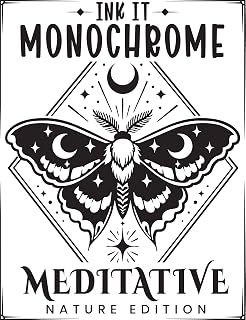 INK IT MONOCHROME:: One-Color Stress Relief Coloring Book for Adults-Meditative Nature Edition(Kindle Scribe Only)