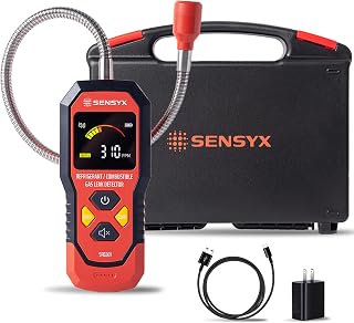 SENSYX HVAC Refrigerant and Combustible Gas Leak Detector, Rechargeable | 2-in-1 model SFD201 detects Freon and combustible gas; halogen sniffer for air conditioning and automotive leak detection