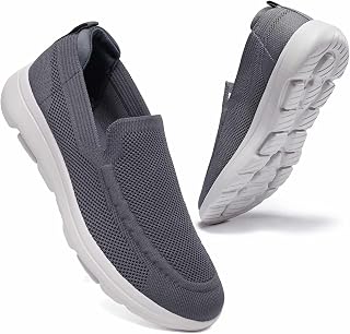 konhill Men's Slip-On Sports Shoes – Lightweight, Breathable and Comfortable for Walking, Fitness and Gym Without Laces