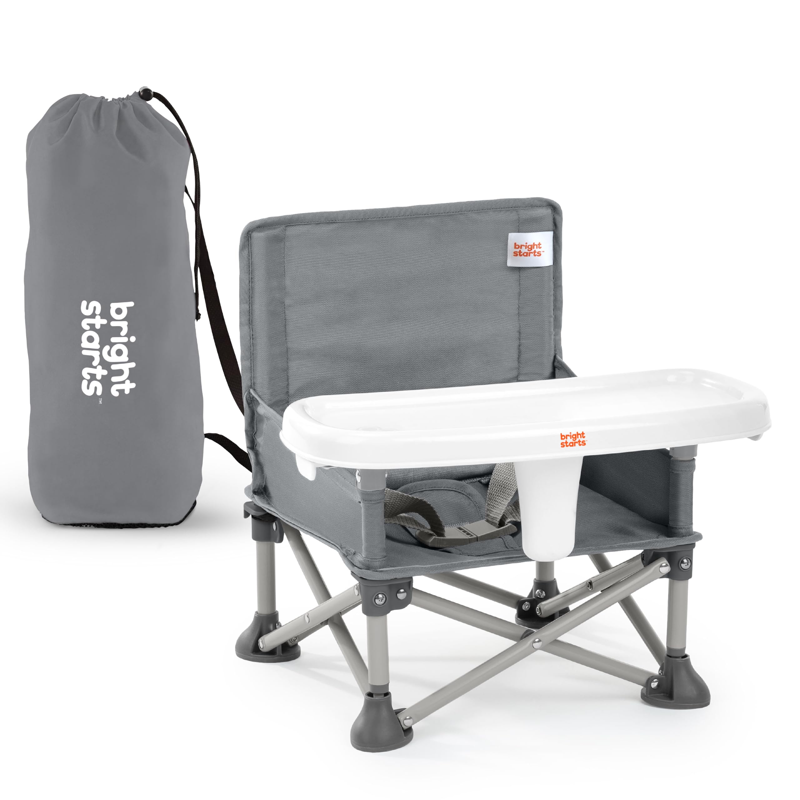 Bright Starts Pop ‘N Sit Portable Booster Seat, 3-in-1 Floor Seat, Travel High C