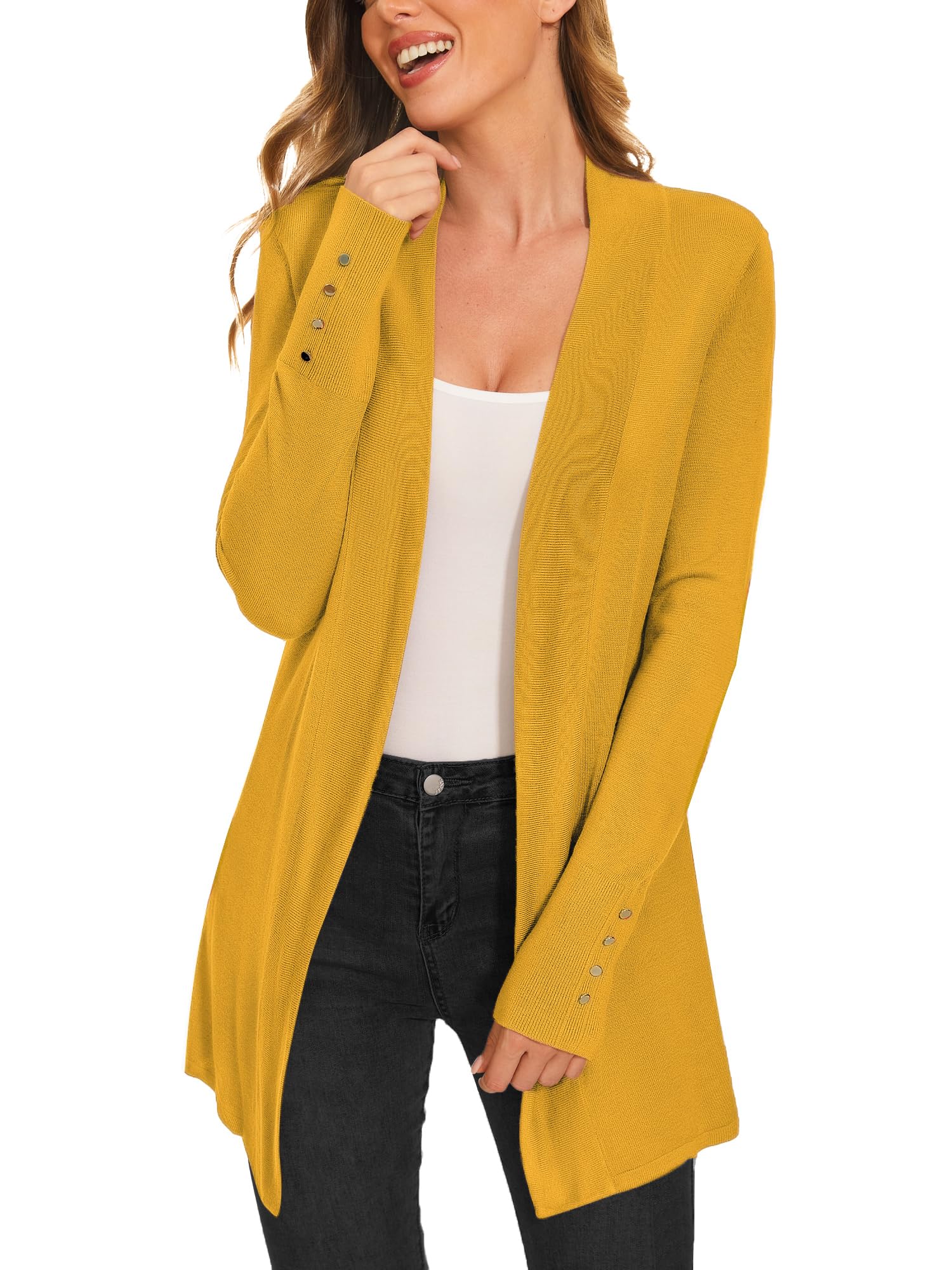 Women's Open Front Long Cardigan Sweaters Dressy Casual