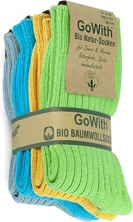 GoWith 4-5 Pairs Unisex Natural 97% Cotton Comfortable Cozy Breathable Seamless Casual Socks for Men and Women
