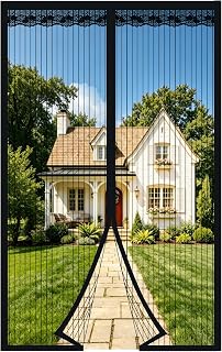 DIKER Magnetic Mosquito Net Door Mosquito Nets for Doors 80 x 200 cm Mosquito Net Curtain Outdoor Door Automatic Closing for Bedroom Balcony Living Room Patio Door, Black