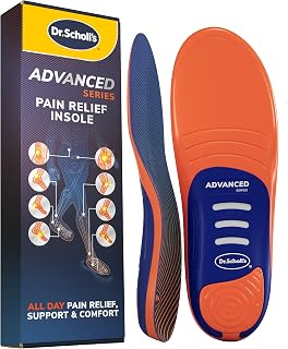 Dr. Scholl’s Advanced Pain Relief Insoles for Men & Women, Heavy Duty Orthotics Inserts for Work Shoes & Boots, Plantar Fasciitis & Arch Support, Shock-Absorbing, Supports up to 150kg, F UK 8.5-9