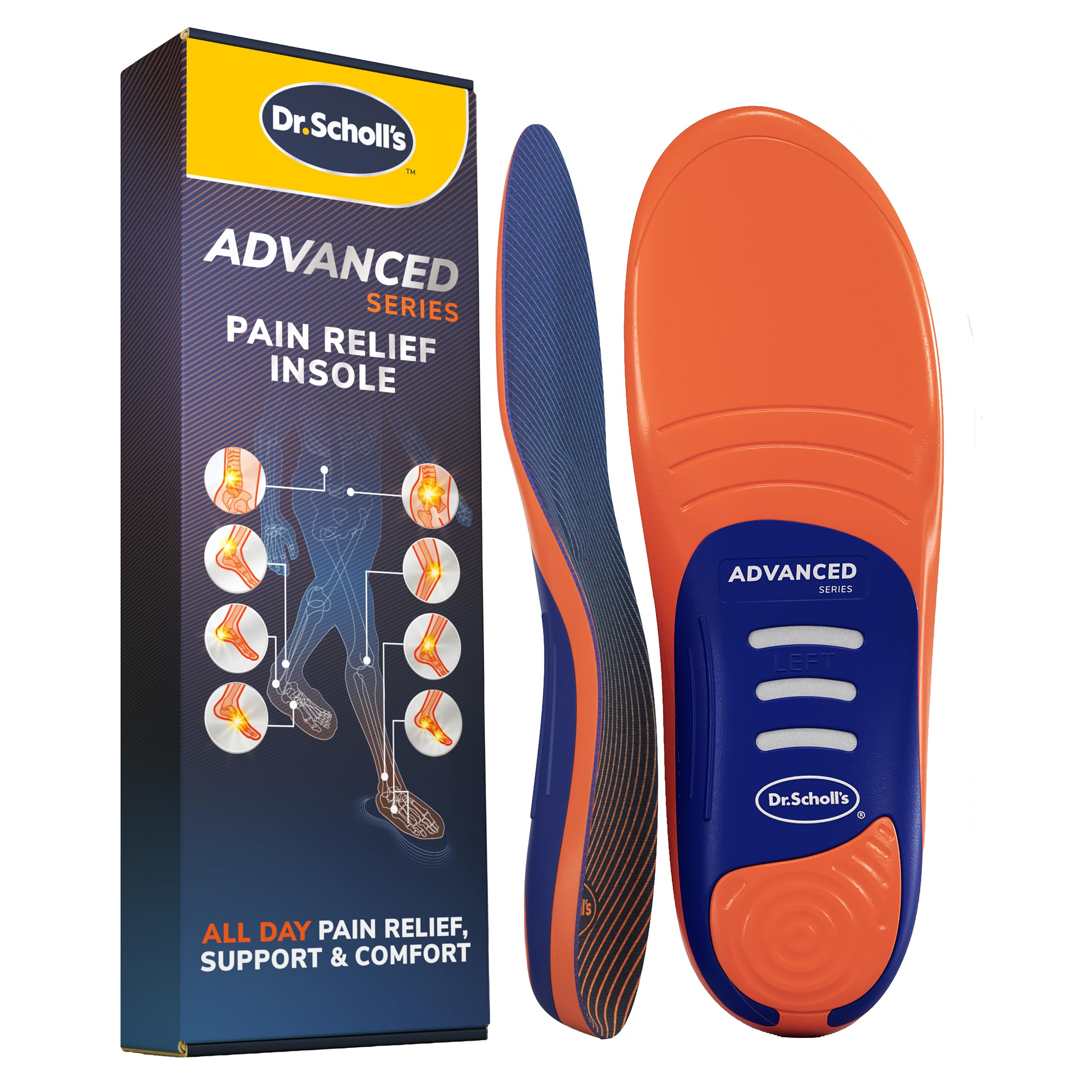 Dr. Scholl’s Advanced Pain Relief Insoles for Men & Women, Heavy Duty Orthotics 