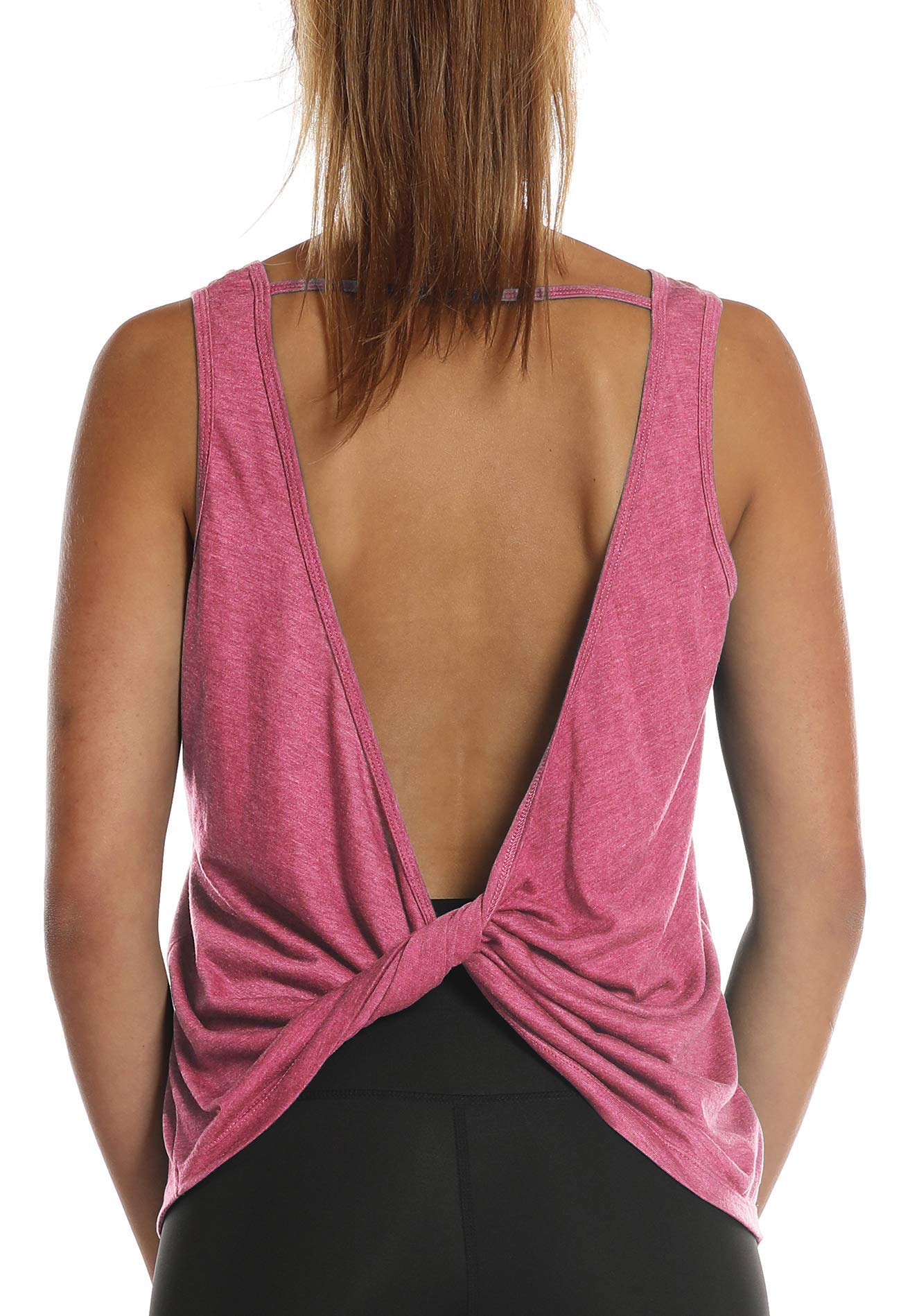 icyzone Women's Sleeveless Sports Tank Top Yoga Shirt Open Back Gym Exercise Run