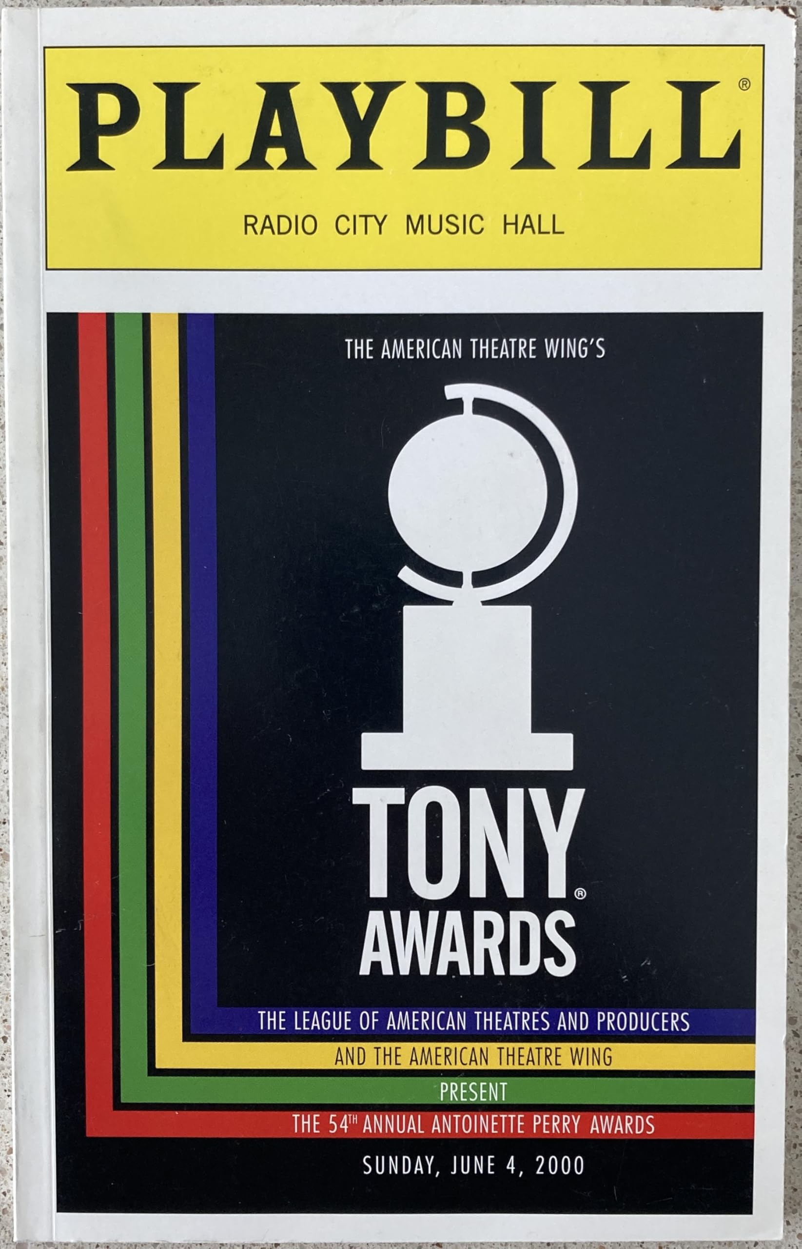 Tony Awards Playbill Program 2000 Rosie O'Donnell Nathan Lane Carol Burnett
