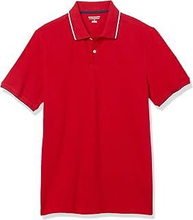 Amazon Essentials Men's Short Sleeve Slim-Fit Cotton Pique Polo Shirt, Breathable Collared