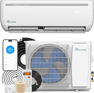 YITAHOME 12000 BTU Mini Split AC/Heating System  220V 17.5 SEER2 | Ductless Energy Efficient Inverter Air Conditioner, Wifi Enabled Compatible Cool Up to 750 Sq. Ft