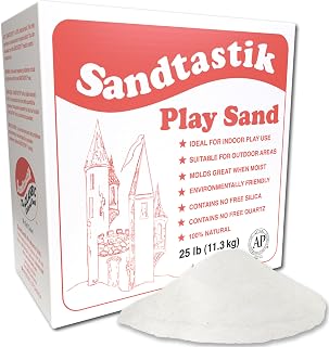 Sandtastik Sparkling White Play Sand - Certified Safe, 25 lb (11.3 kg) | Fill Sandboxes, Sand Trays, Sensory Tables, Scoop & Moldable, Premium Non-Toxic, No Free Silica