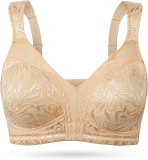 Wingslove Women's Minimiser Bra without Underwire, for Large Breasts, Non-Wired Relief, Wide Straps, Full-Figure Comfort