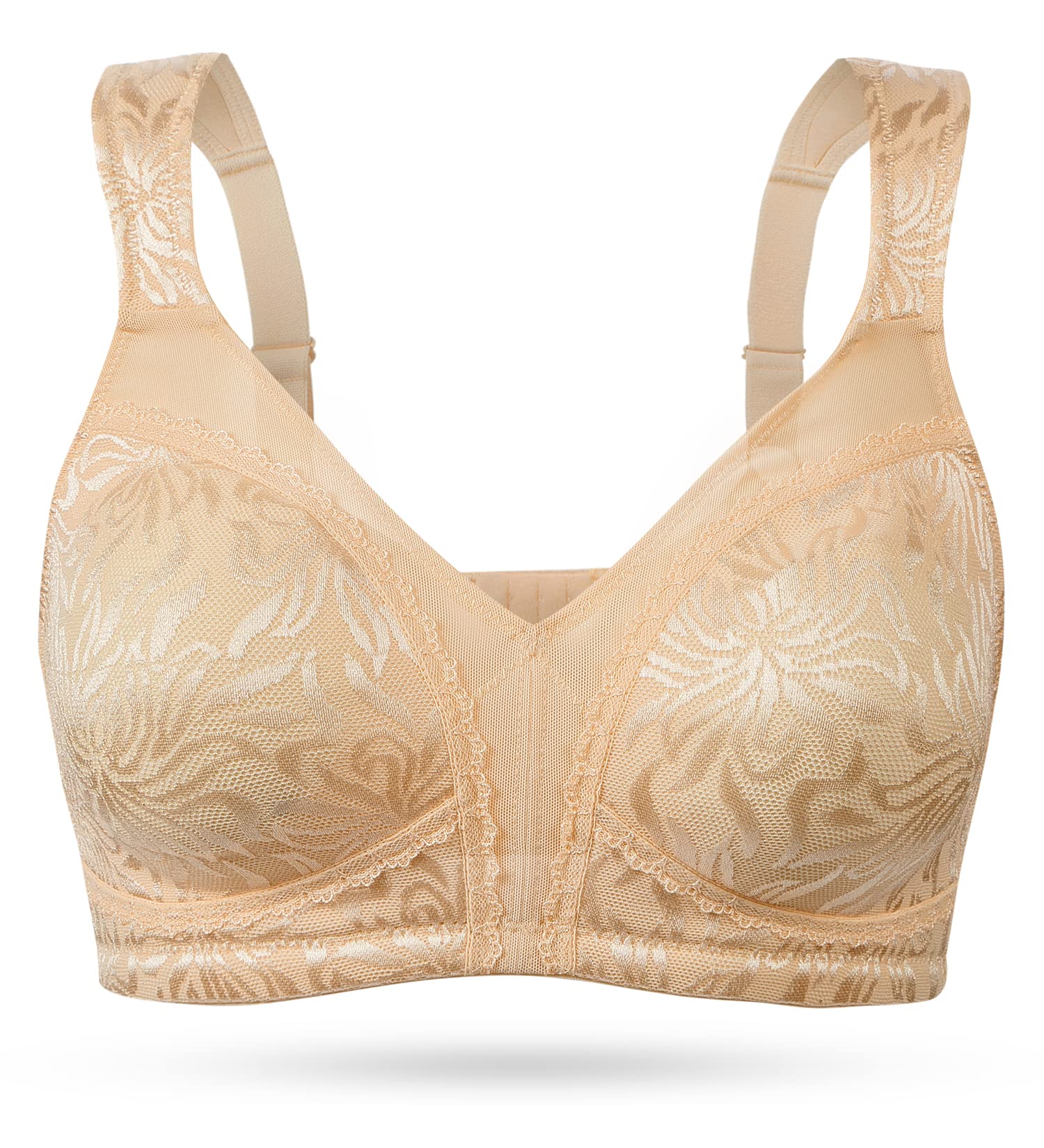 Wingslove Women's Minimiser Bra without Underwire, for Large Breasts, Non-Wired 