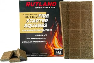 Rutland Fire Starter for Campfires, Fire Pit, Fireplace and Wood Stove - Charcoal Starter, Chimney, Grill & BBQ - Natural Firestarter Cubes