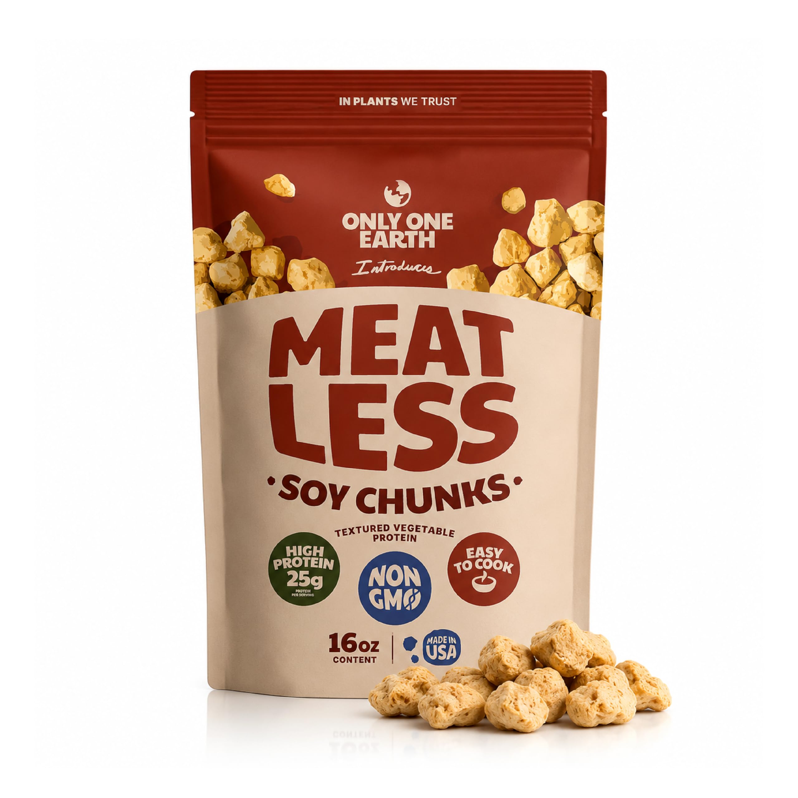 TVP Textured Vegetable Protein Soy chunks, Plant Based Meat, Soya chunks, Non-GM