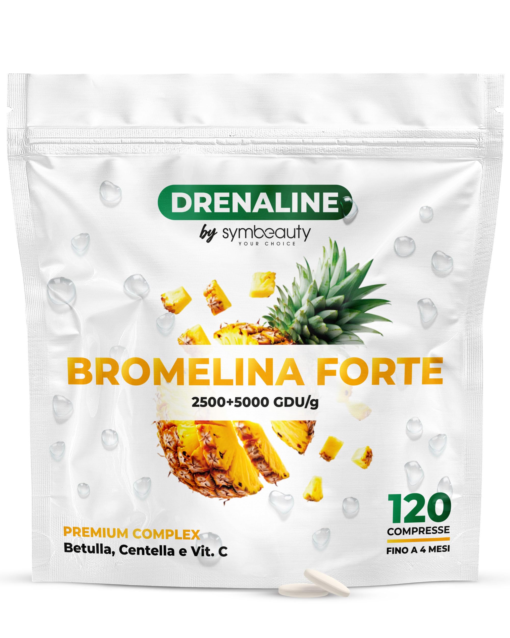 Symbeauty Bromelina Forte 2500+5000 GDU (120cpr - Fino a 4 mesi) | Integratore B