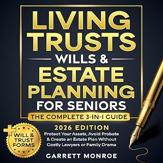 Living Trusts, Wills & Estate Planning for Seniors: The Complete 3-in-1 Guide: Protect Your Assets, Avoid Probate & Create an Estate Plan Without Costly Lawyers or Family Drama (+Will & Trust Forms)