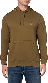 [BOSS] フード付きトレーナー Patch Logo French Terry Pullover Hooded Cotton Sweatshirt メンズ ブルー