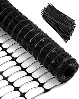 Temporary Fence Plastic Fence, 45" x100' Safety Barrier - Black | Snow Mesh, Movable Portable Fence Roll, for Garden Backyard