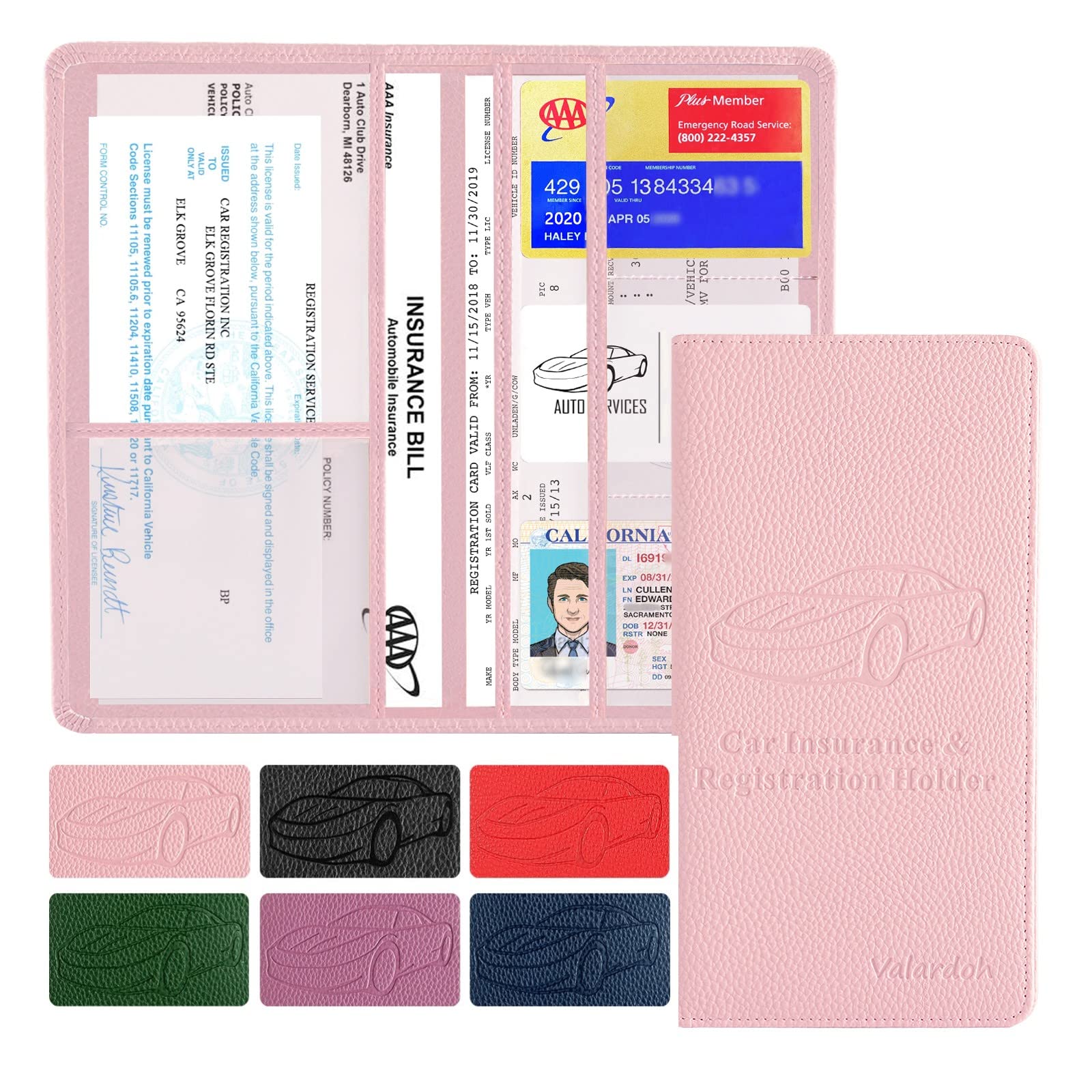 Valardoh Premium Car Registration and Insurance Card Holder, Car Document Holder