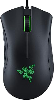 Razer DeathAdder Essential Ergonomic Wired Gaming Mouse, Black | 6400 DPI Optical Sensor, 5 Programmable Buttons, Rubber Side Grips, Mechanical Mouse Switches