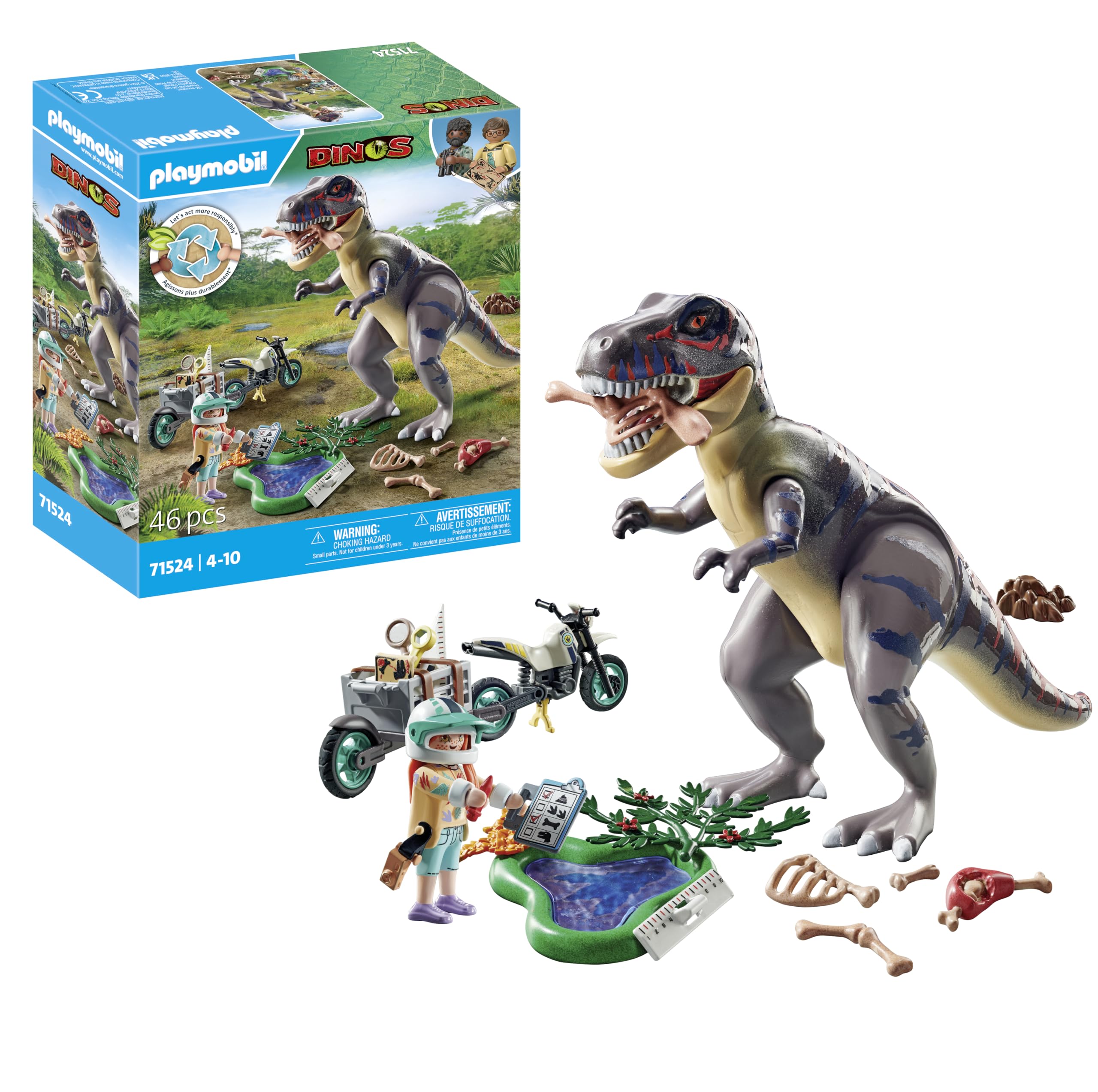 Playmobil 71524 Dinos: T-Rex Trace Path, thrilling search for the Tyrannosaurus 