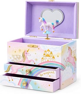 Giggle & Honey® Musical Unicorn Jewelry Box for Girls | Music Boxes for Little Girls, Toddler Jewelry Box for 4 Year Old Kids, Toys for Toddlers, Birthday Gifts for Kids 5-9 Years