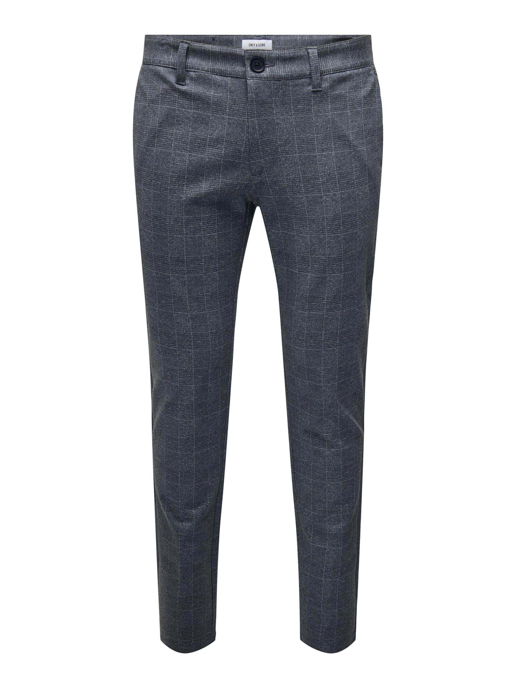 ONLY & SONS Male Chino Trousers, ONSMAKR Check Pants, HY GW 9887 NOOS