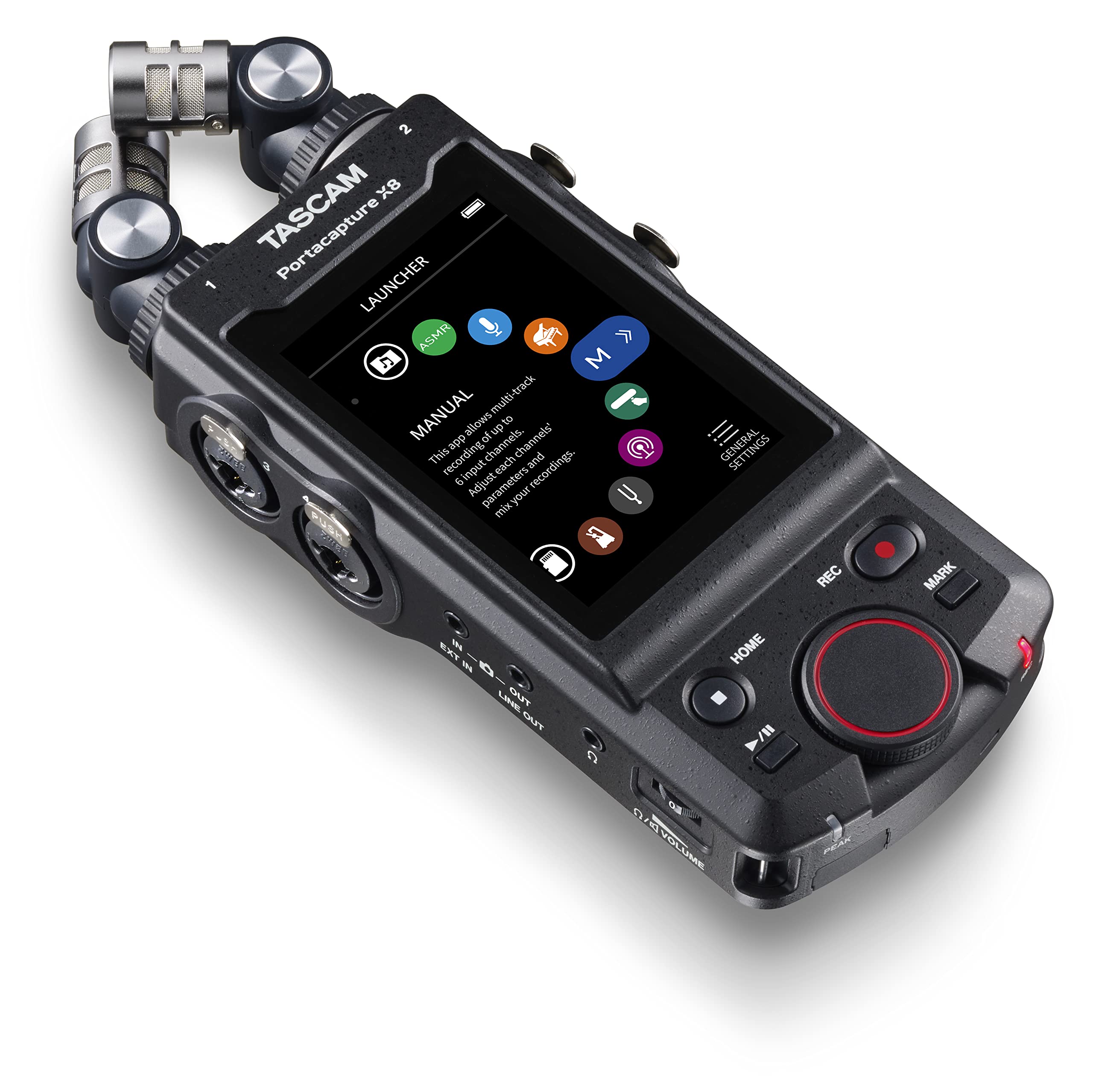 Tascam Portacapture X8 High Resolution Adaptive Multi-Track Recorder, Black (TAS