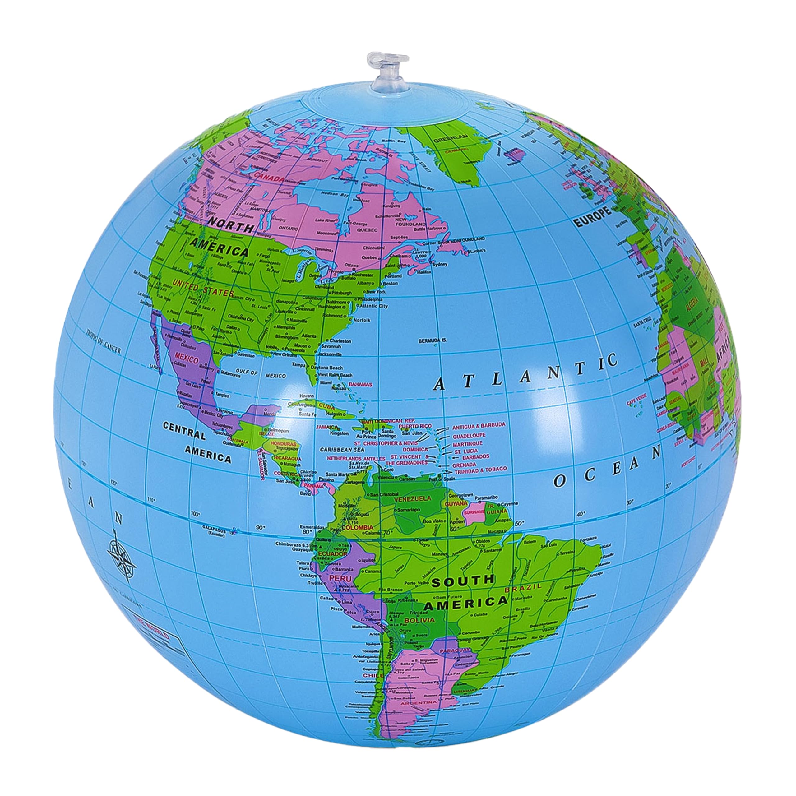 YOTHORN 16 Inch Inflatable Globe,Blow up World Globe Beach Ball,Inflatable Earth