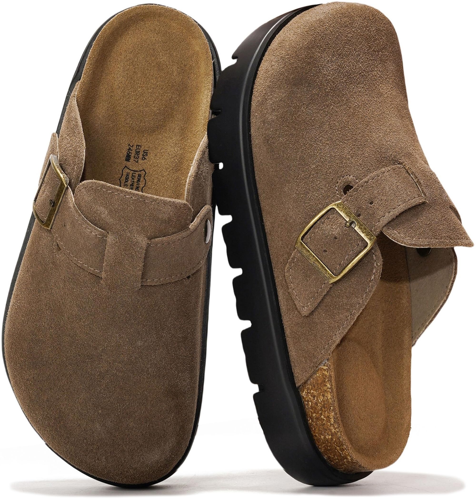 Project Cloud 100% Genuine Leather Platform Clogs for Women Footwear - Memory Fo