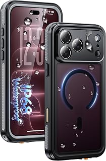 Oterkin Magnetic for iPhone 18 Pro Case Waterproof, Translucent Matte Black