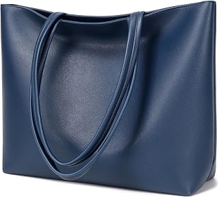 MEEGIRL Borsa tote da donna semplice in pelle ecologica in poliuretano, per lavoro, scuola, shopping, con cerniera e tasca interna