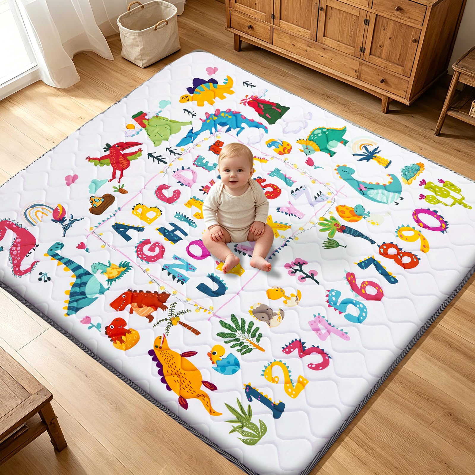 TreeBud Baby Play Mat - Thicken 50x50 Inch Soft Foam Crawling Mat for Playpen & 