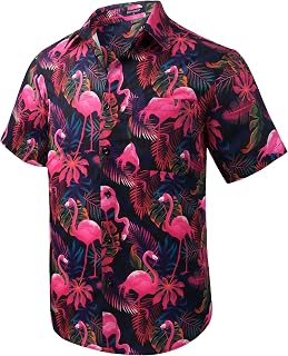 Hawaiian Shirt Men's Short Sleeve Summer Shirts Beach Funky Casual Flowers Button Down for Holiday Party