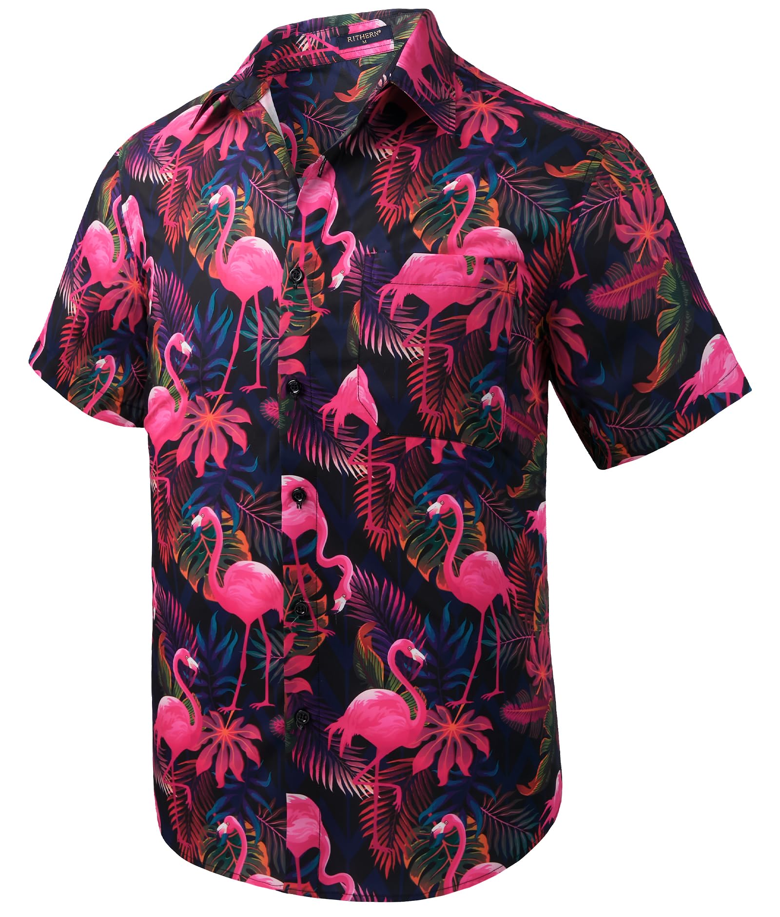 Hawaiian Shirt Men's Short Sleeve Summer Shirts Beach Funky Casual Flowers Butto