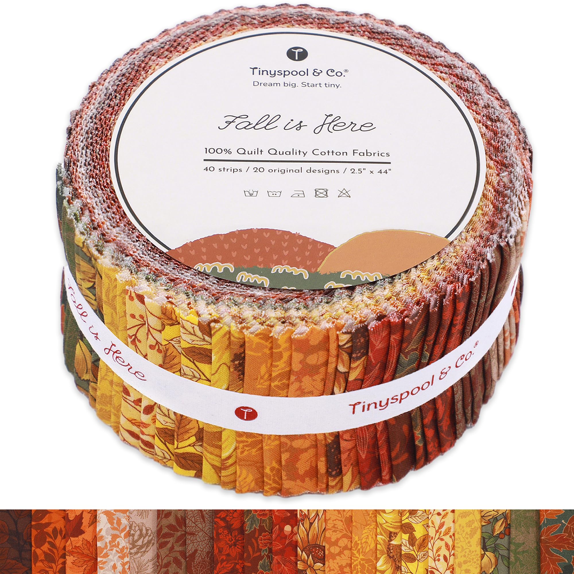 Tinyspool & Co.'s Twirlie Roll 40 Precut Quilting Fabric Strips for Quilting Sup