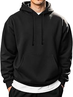 COOFANDY Men's Hooded Pullover Casual Long Sleeve Drawstring Gym Hoodies Sweatshirts with Pocket