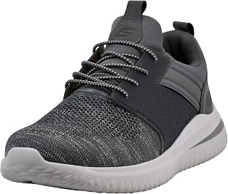 Skechers Men's Delson 3.0-Ezra Leather Bungee Lace Slip On Trainers