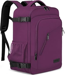 Travel Cabin Airplane Backpack 40 x 20 x 25 cm for Ryanair 20L Hand Luggage Under Seat Cabin Suitcase Cabin Backpack Laptop 14 Inches Men Waterproof with USB Charging Port, Purple