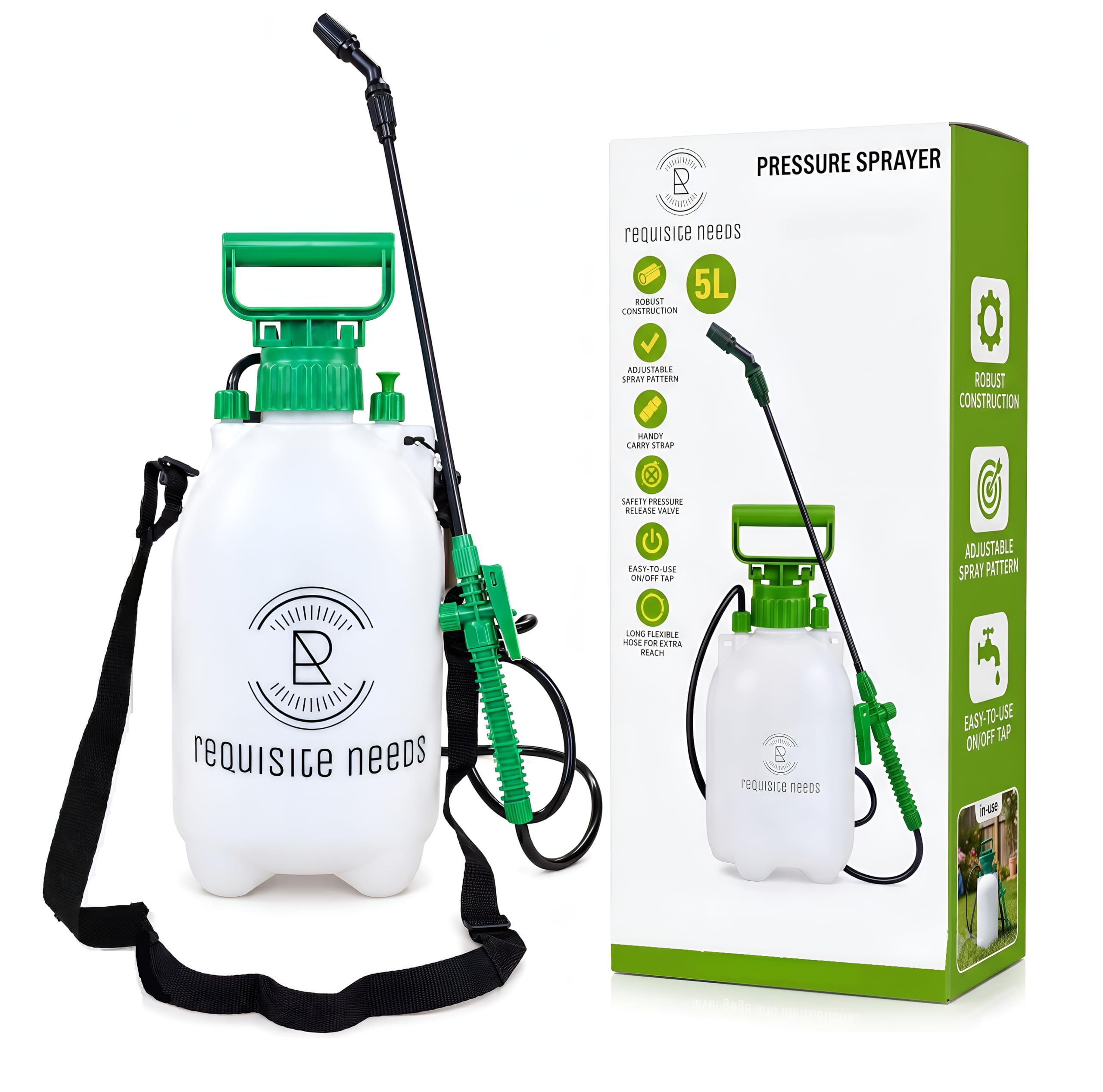 REQUISITE NEEDS Pump Action Pressure Spray Garden sprayer with plastic lance & c