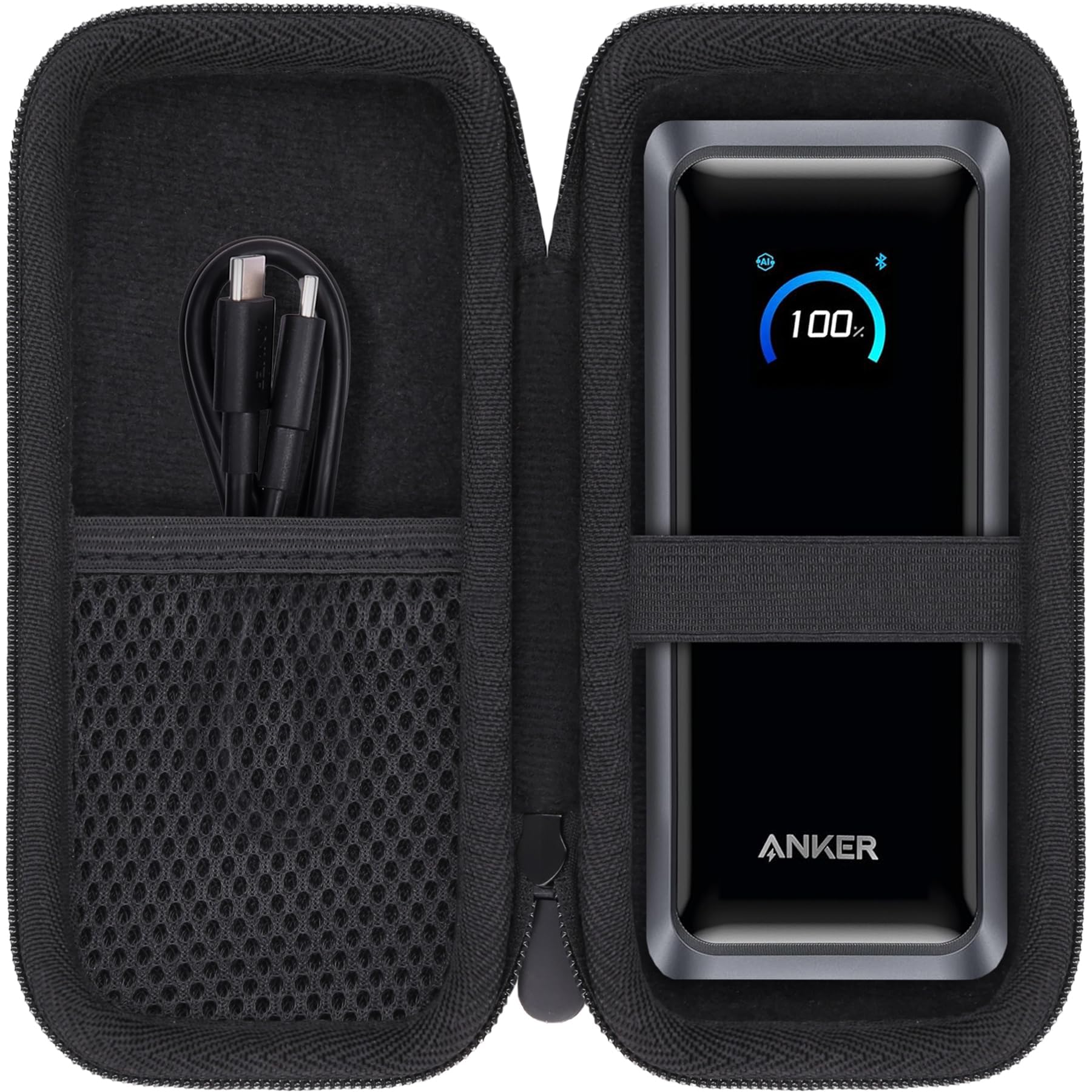 khanka for Anker Prime Power Bank, 26,250Mah 300W Case,Black | Hard Travel Bag f