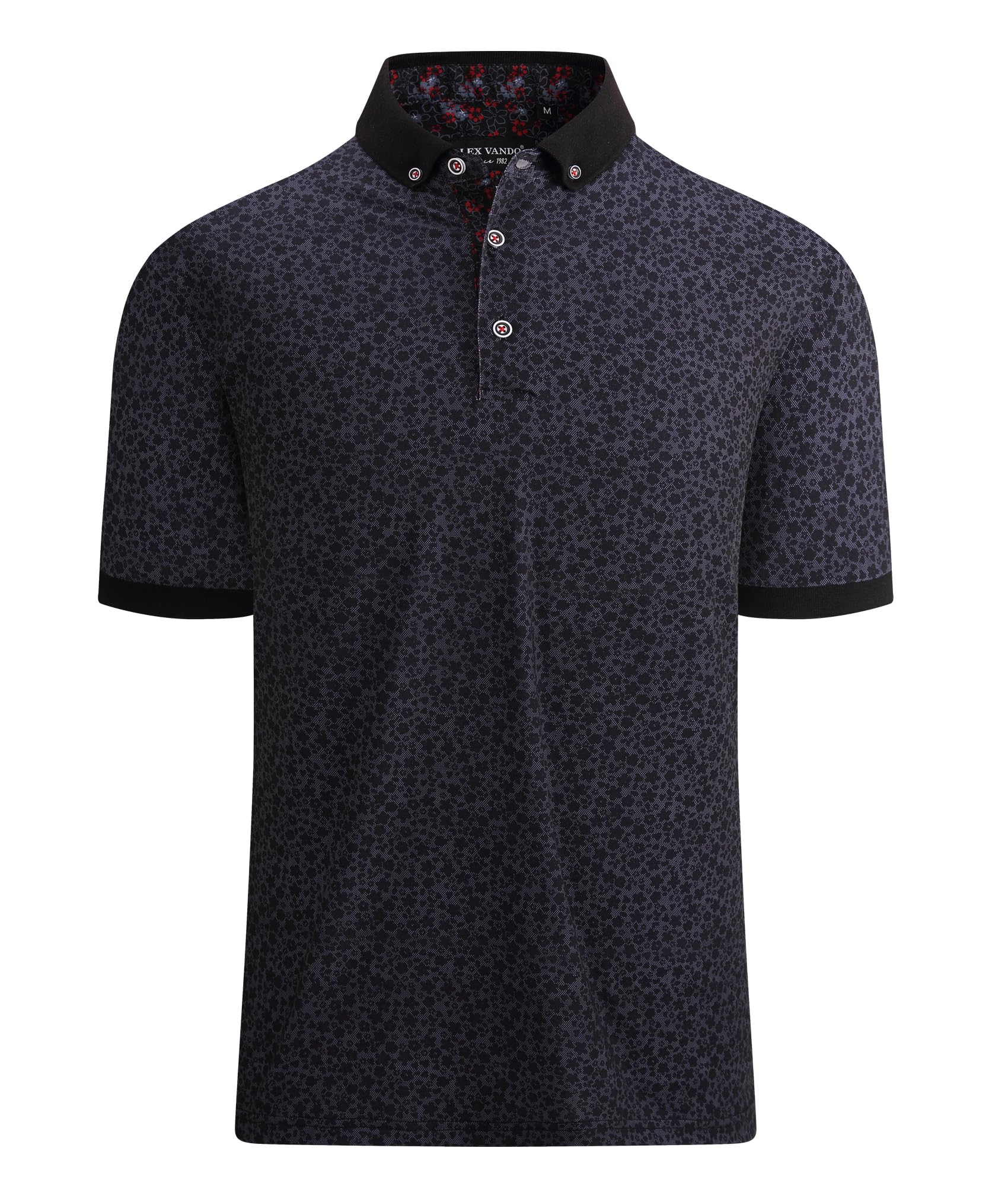 Alex Vando Mens Polo Shirts Short Sleeve Regular Fit Fashion Designed Shirt
