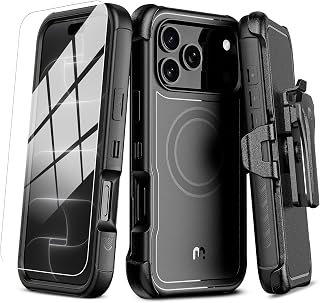 M MYBAT PRO for iPhone 18 Pro Case with Belt Clip Holster,Magnetic Case