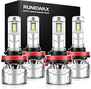H11 H9 LED Headlight Bulbs for 2020 2021 2022 2023 2024 2025 2026 Chevy Silverado 2500 3500 HD WT LT Custom Low Beam and High Beam, 12V 6500K White High Performance Plug and Play, Pack of 4