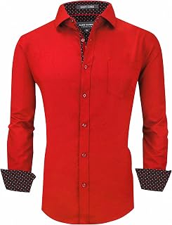 ALEX VANDO Mens Dress Shirts Wrinkle Free Regular Fit Stretch Rayon Button Down Shirt