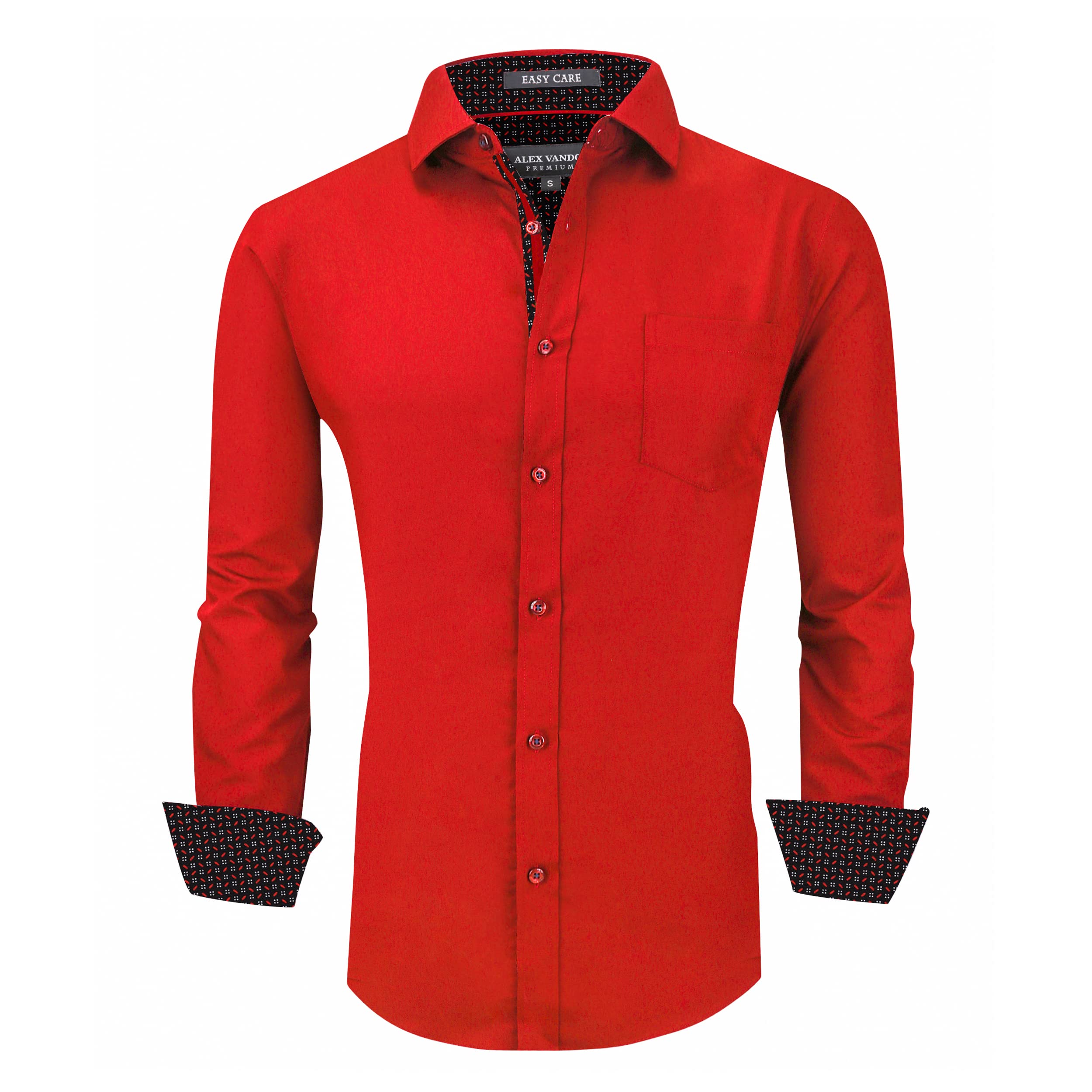 ALEX VANDO Mens Dress Shirts Wrinkle Free Regular Fit Stretch Rayon Button Down 