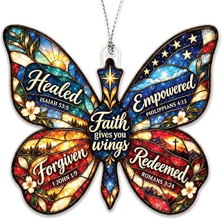 Butterfly Gifts for Women – Christmas Ornament 2026 Easter Basket Stuffers, Butterfly Decor, Christian Religious Friendship Gift, Women Birthday Gifts, Valentines, Mothers Day