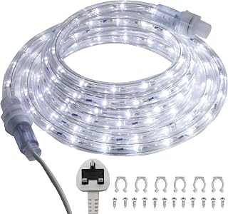 FOEERS LED Rope Lights,3m/10FT Outdoor Tube String Lights with Plug in,Waterproof Fairy Lights with Connector for Indoor,Bedroom,Stair,Patio,Christmas Decoration(Cool White)